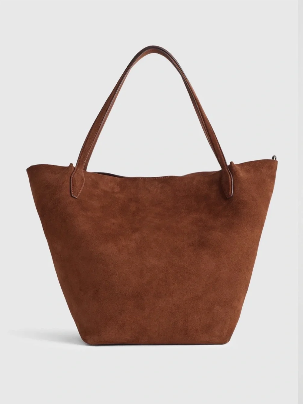 NWT! MADEWELL The Shopper Tote in Suede, Soft Mahogany Brown NR388 Oversized Bag - Picture 3 of 16